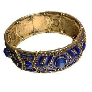 Silver and Blue Enamel Bracelet